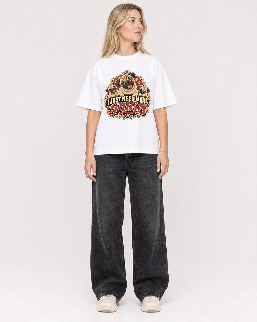 Mockup Boxy Heavyweight Tee White female full-body 08