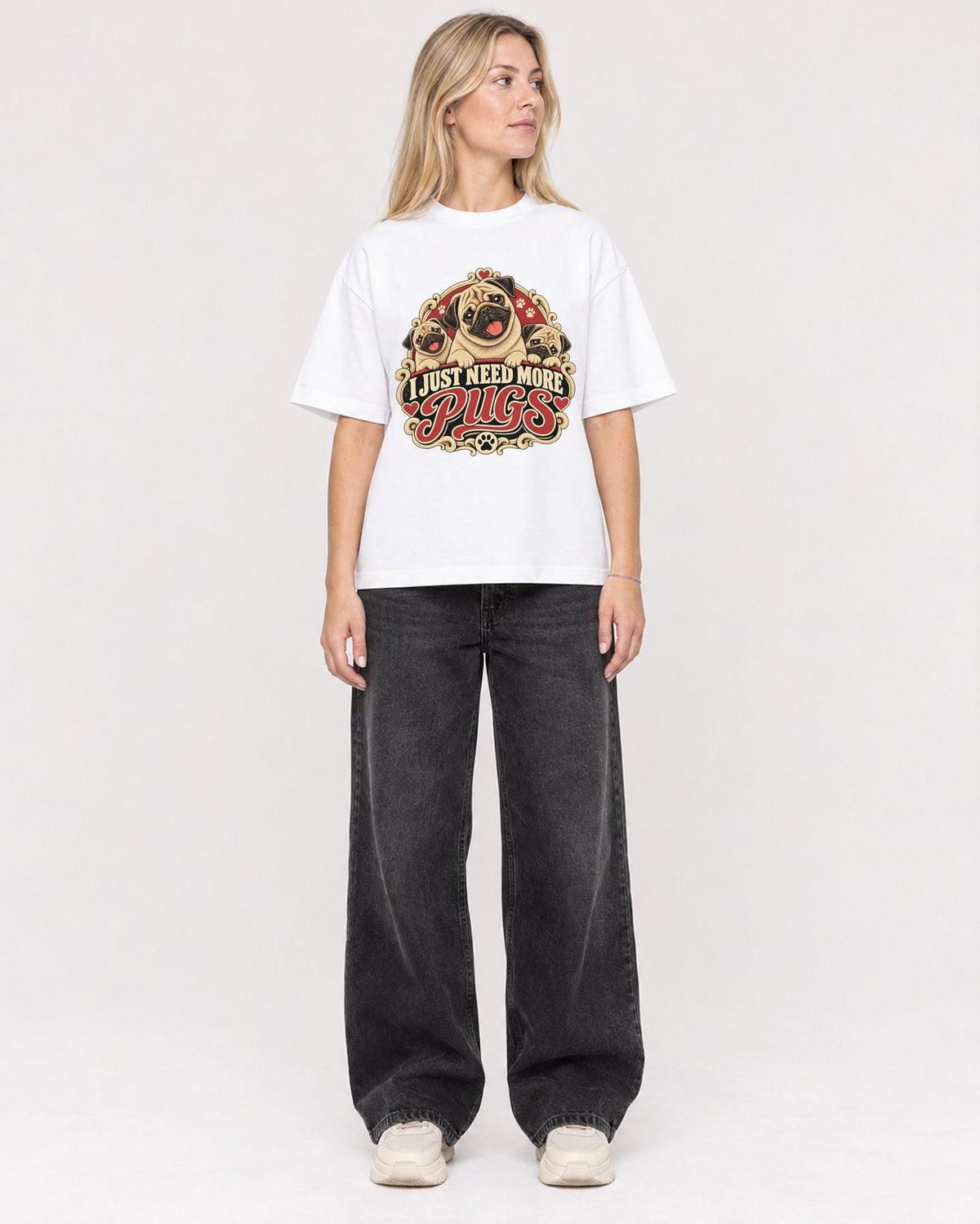Mockup Boxy Heavyweight Tee White female full-body 08