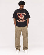 Mockup Boxy Heavyweight Tee Black male full-body 24