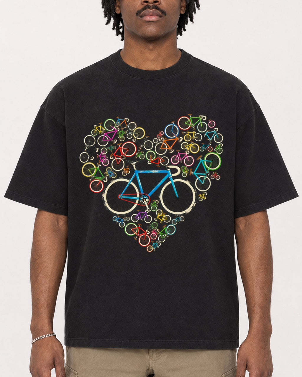 Mockup Boxy Heavyweight Tee Black male close-up 04