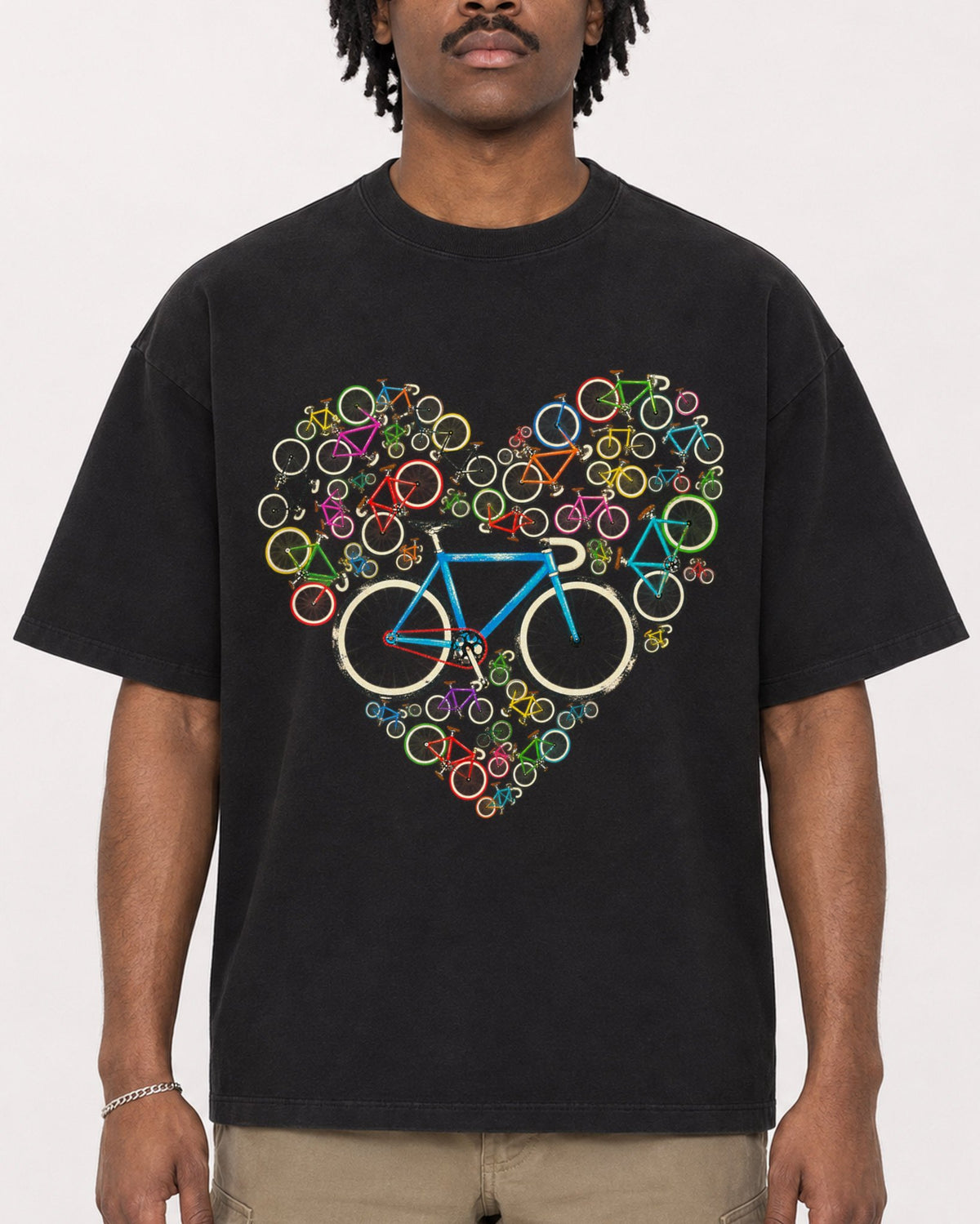 Mockup Boxy Heavyweight Tee Black male close-up 04
