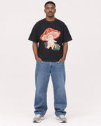 Mockup Boxy Heavyweight Tee Black male full-body 14