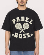 Mockup Boxy Heavyweight Tee Black male close-up 02