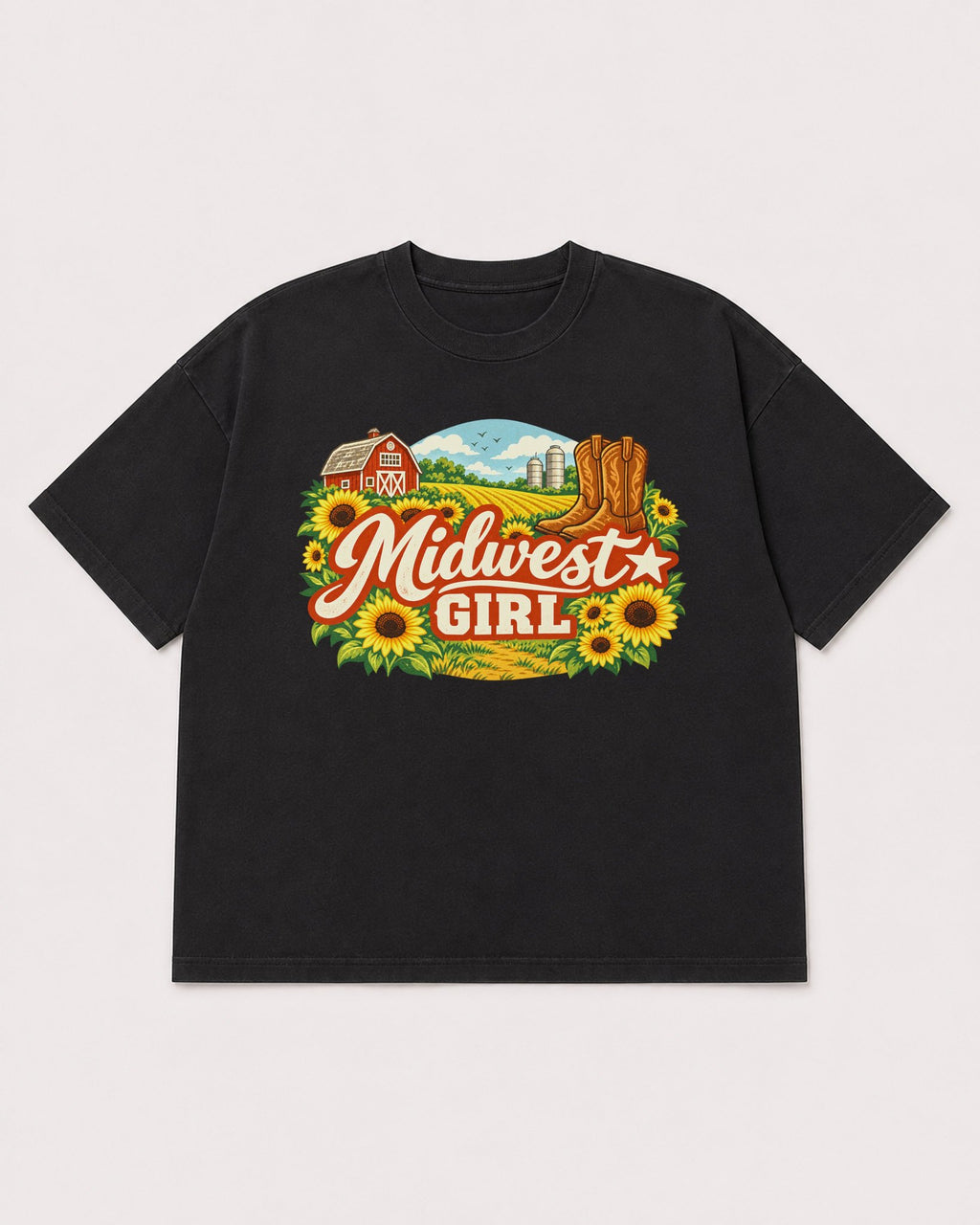 Mockup Boxy Heavyweight Tee Black product