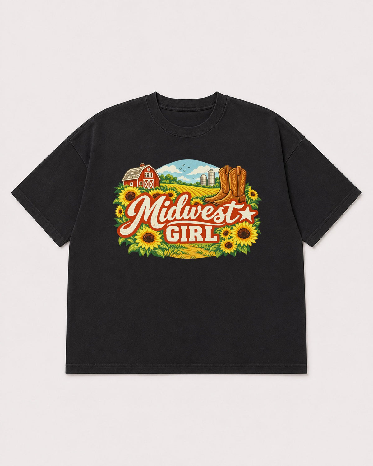 Mockup Boxy Heavyweight Tee Black product