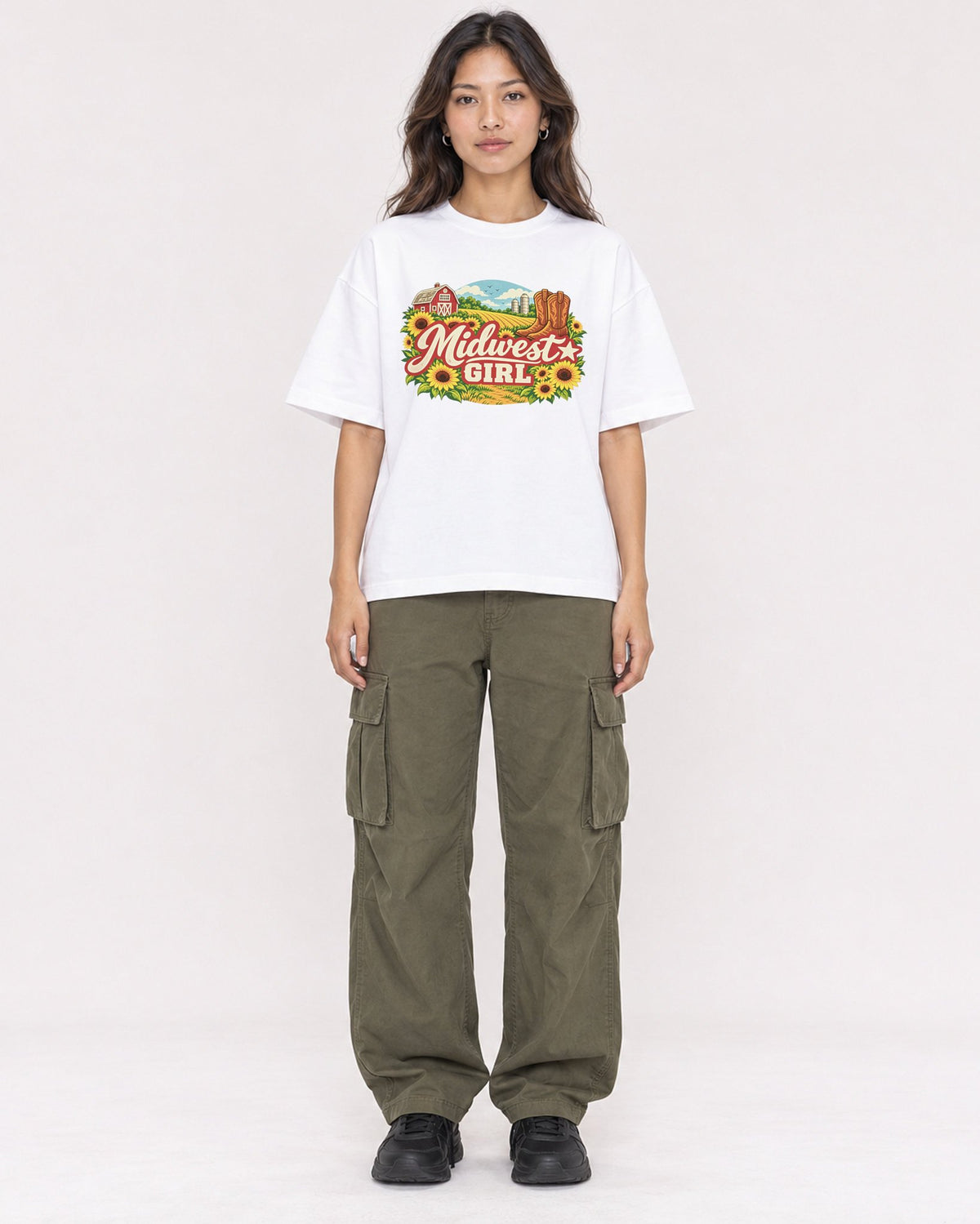 Mockup Boxy Heavyweight Tee White female full-body 02