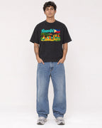 Mockup Boxy Heavyweight Tee Black male full-body 06
