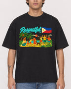 Mockup Boxy Heavyweight Tee Black male close-up 06