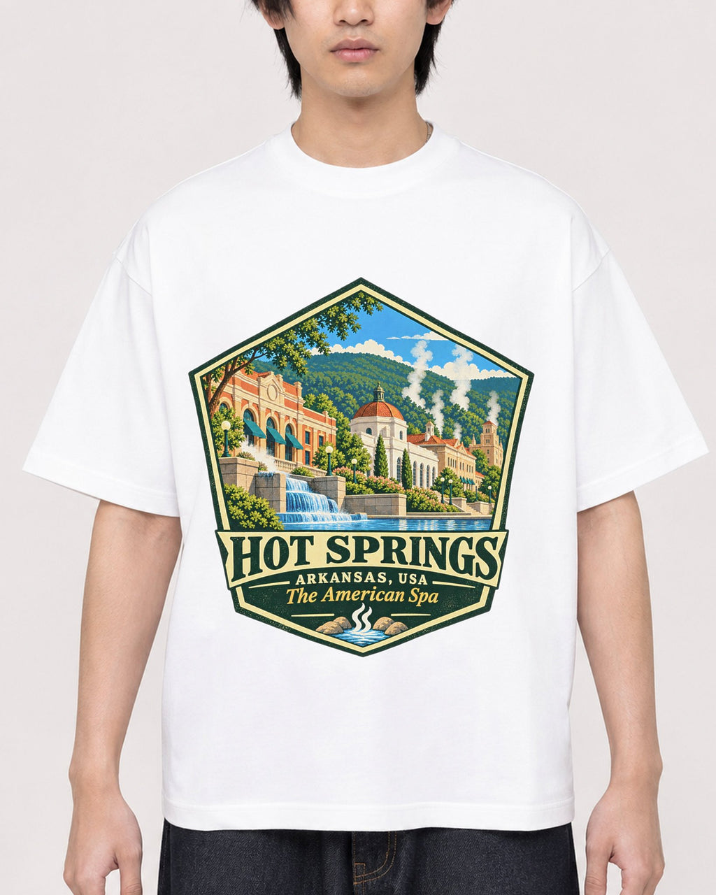 Mockup Boxy Heavyweight Tee White male close-up 11