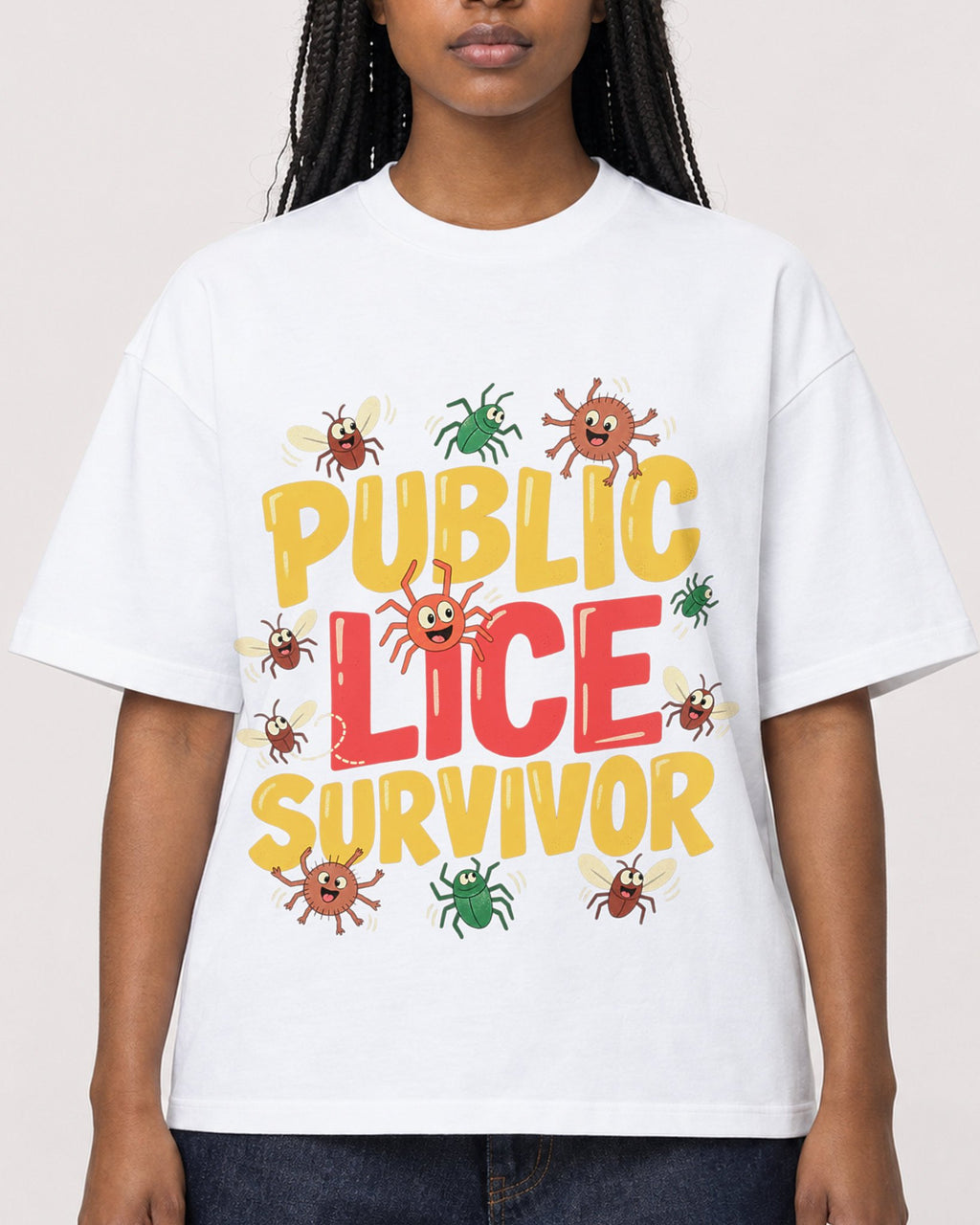 Mockup Boxy Heavyweight Tee White female close-up 04