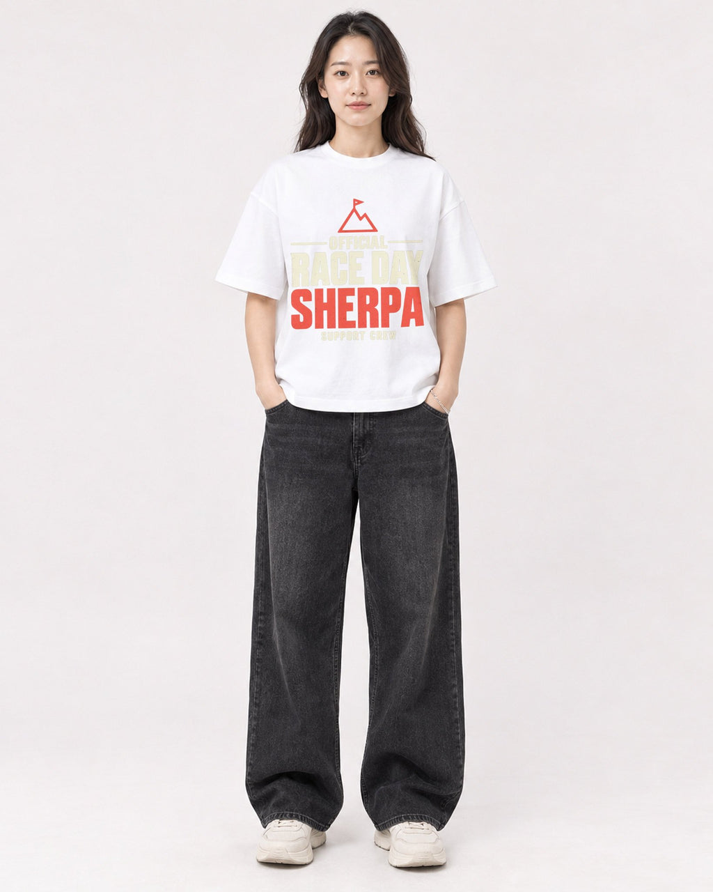 Mockup Boxy Heavyweight Tee White female full-body 03