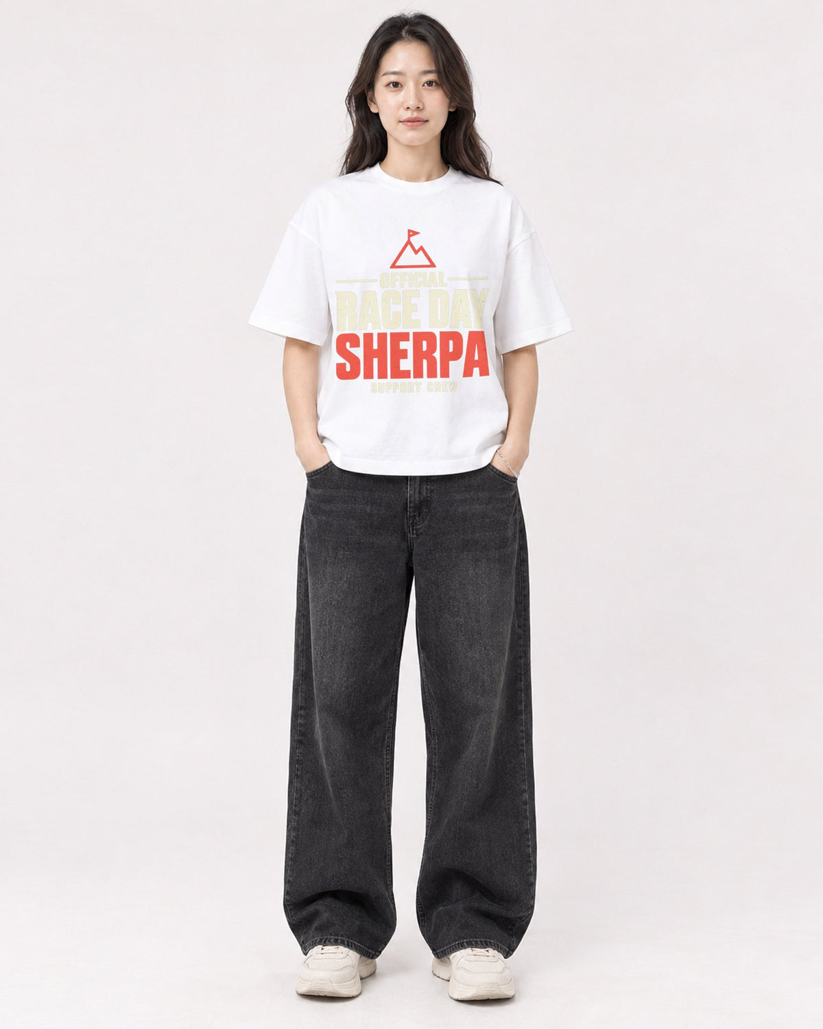 Mockup Boxy Heavyweight Tee White female full-body 03