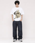 Mockup Boxy Heavyweight Tee White male full-body 11