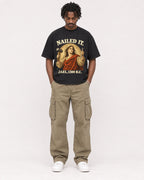 Mockup Boxy Heavyweight Tee Black male full-body 04