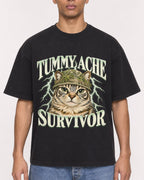 Mockup Boxy Heavyweight Tee Black male close-up 50