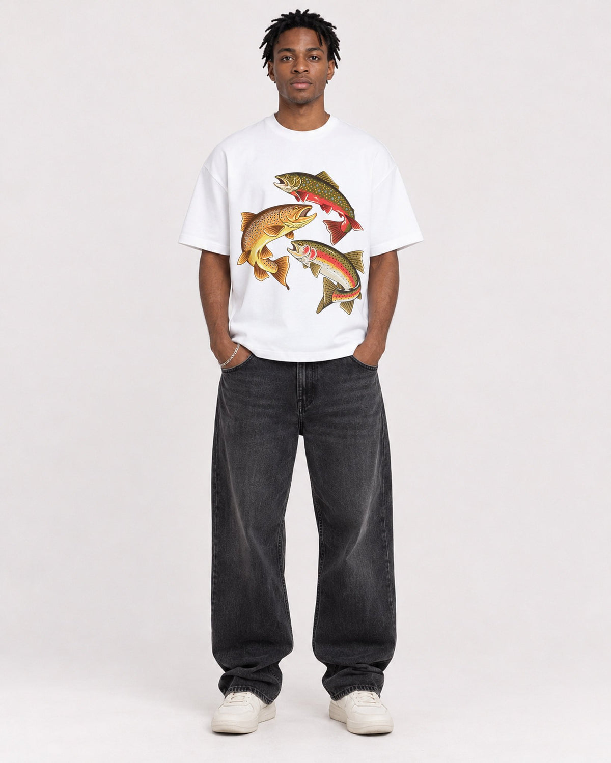Mockup Boxy Heavyweight Tee White male full-body 05