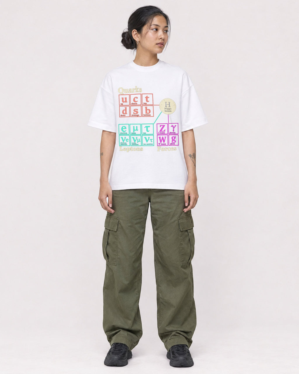 Mockup Boxy Heavyweight Tee White female full-body 12