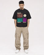 Mockup Boxy Heavyweight Tee Black male full-body 12