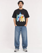 Mockup Boxy Heavyweight Tee Black male full-body 02