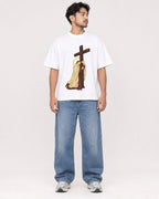Mockup Boxy Heavyweight Tee White male full-body 02