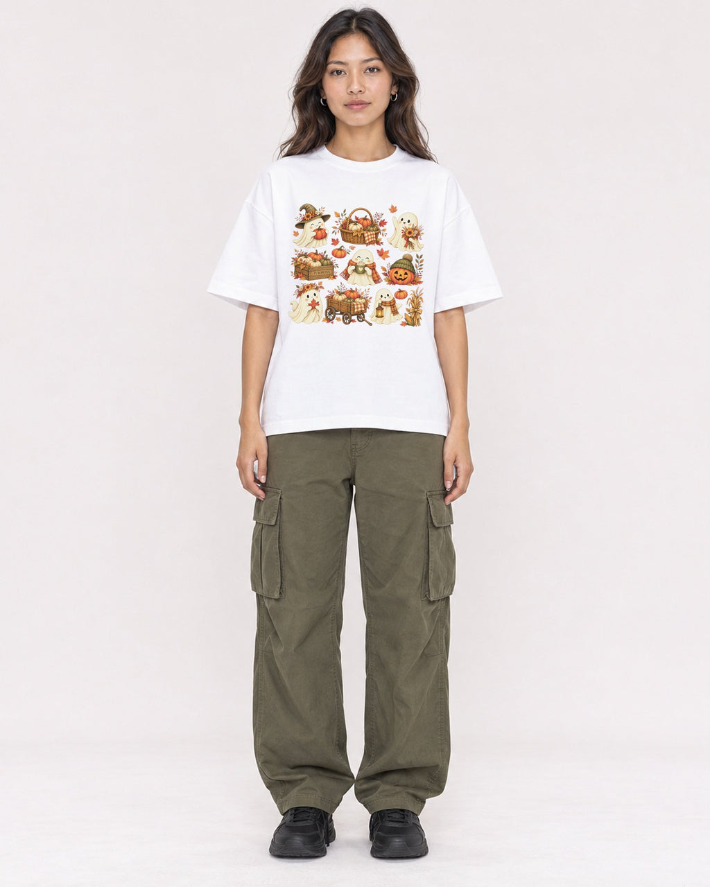 Mockup Boxy Heavyweight Tee White female full-body 02