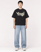Mockup Boxy Heavyweight Tee Black male full-body 21