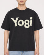 Mockup Boxy Heavyweight Tee Black male close-up 21