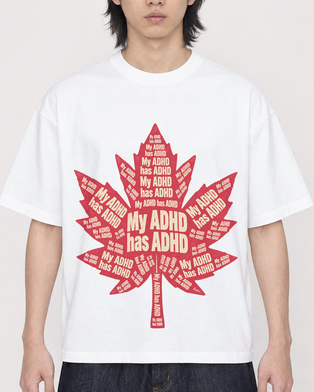 Mockup Boxy Heavyweight Tee White male close-up 41