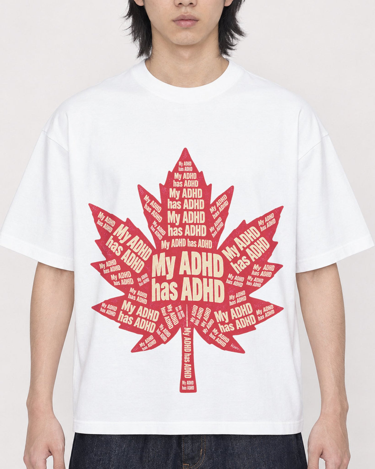 Mockup Boxy Heavyweight Tee White male close-up 41