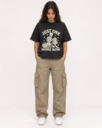 Mockup Boxy Heavyweight Tee Black female full-body 06