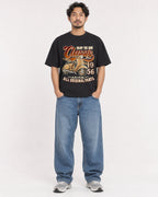 Mockup Boxy Heavyweight Tee Black male full-body 02