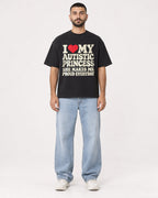Mockup Boxy Heavyweight Tee Black male full-body 37