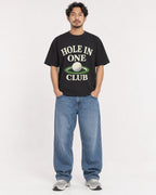 Mockup Boxy Heavyweight Tee Black male full-body 02
