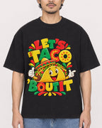 Mockup Boxy Heavyweight Tee Black male close-up 02