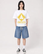Mockup Boxy Heavyweight Tee White female full-body 31