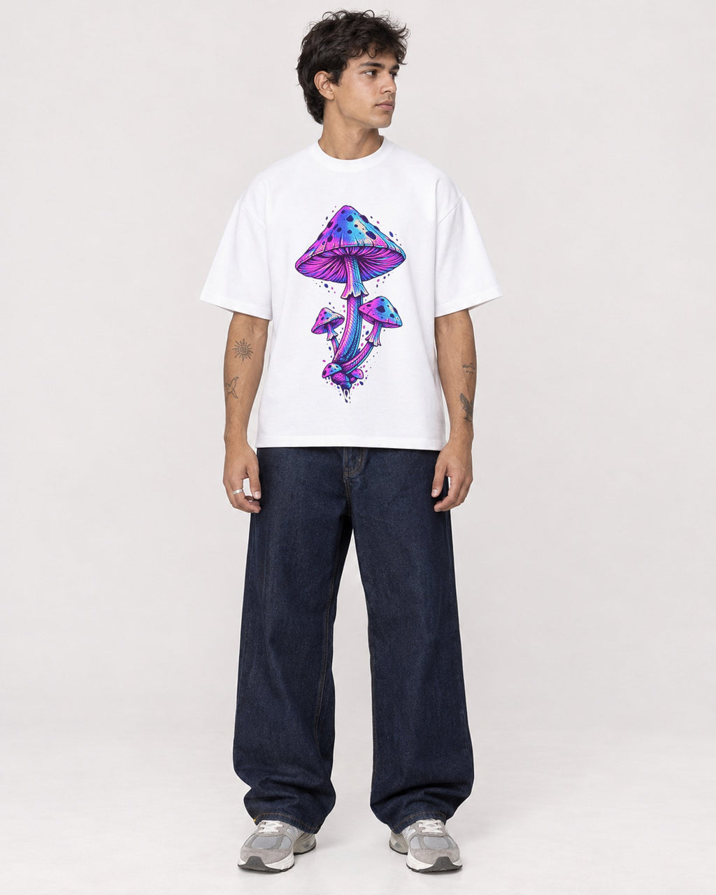 Mockup Boxy Heavyweight Tee White male full-body 06