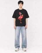 Mockup Boxy Heavyweight Tee Black male full-body 01