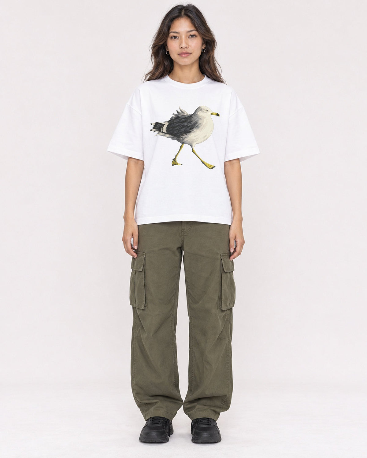 Mockup Boxy Heavyweight Tee White female full-body 02