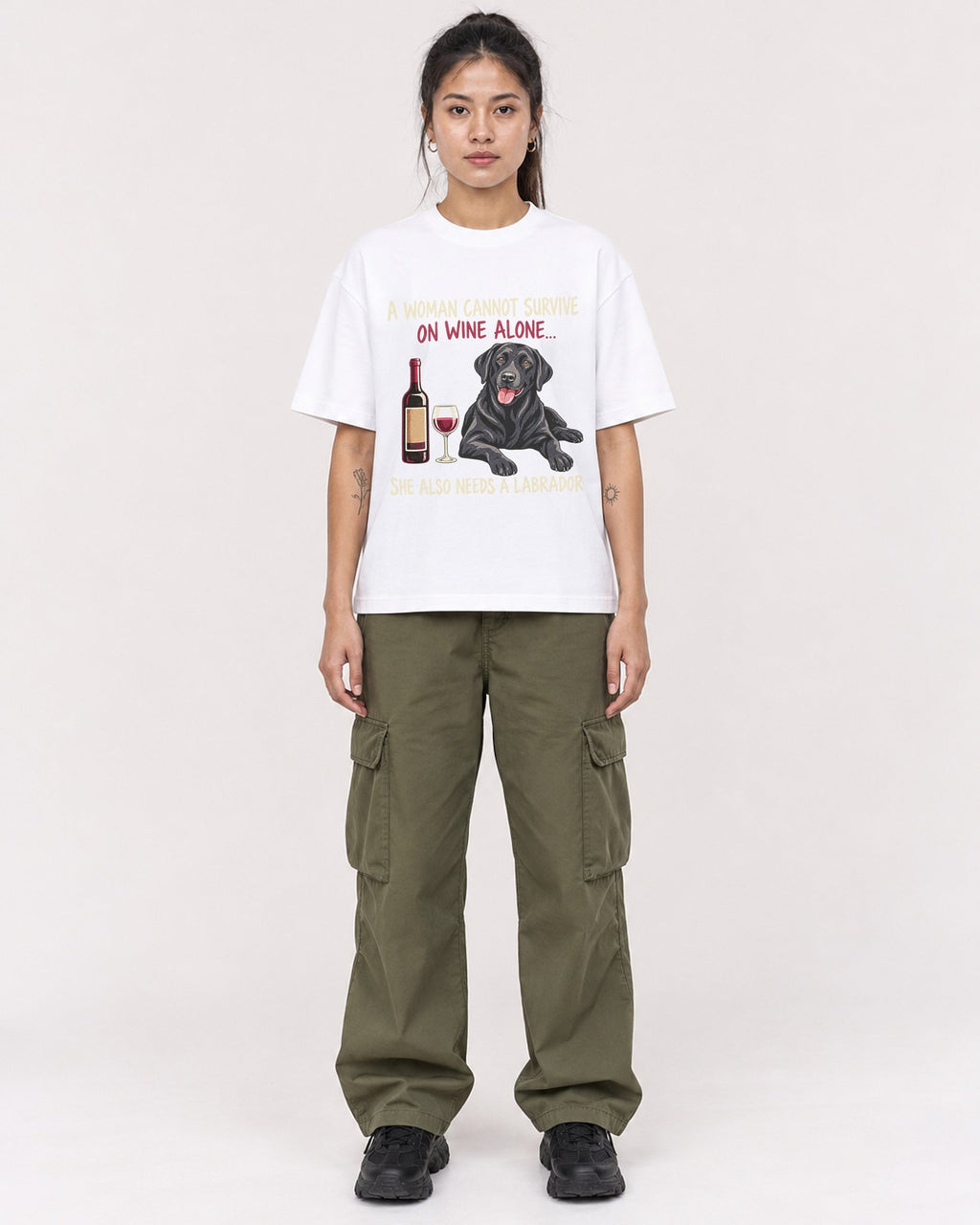 Mockup Boxy Heavyweight Tee White female full-body 42