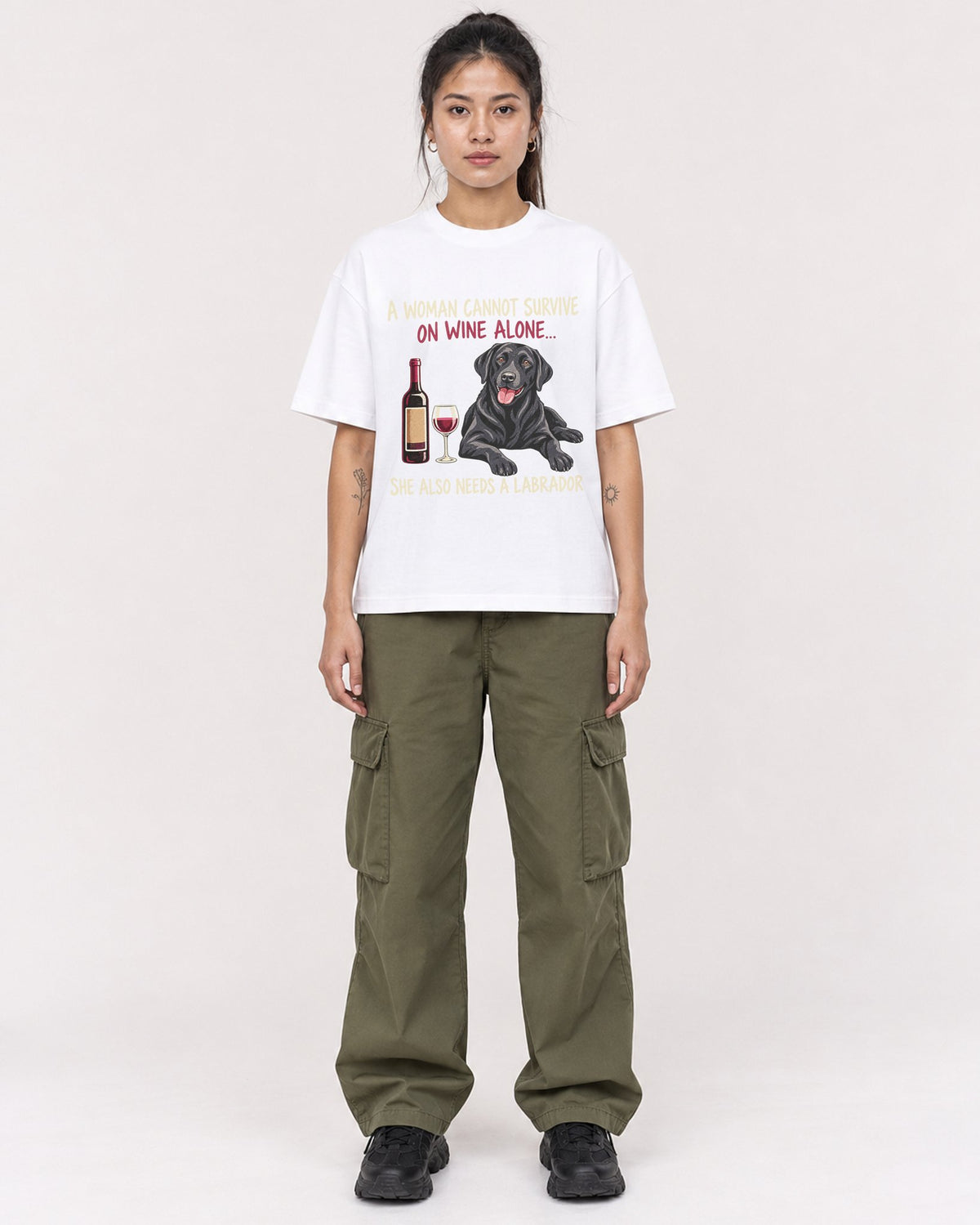 Mockup Boxy Heavyweight Tee White female full-body 42