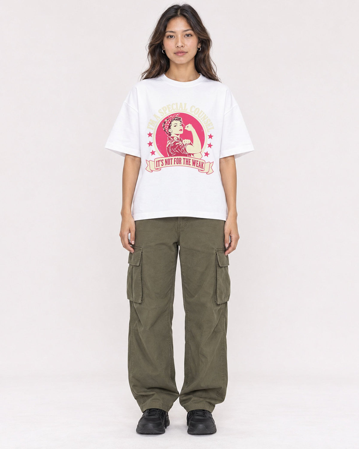 Mockup Boxy Heavyweight Tee White female full-body 02