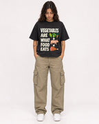 Mockup Boxy Heavyweight Tee Black female full-body 06