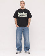 Mockup Boxy Heavyweight Tee Black male full-body 18