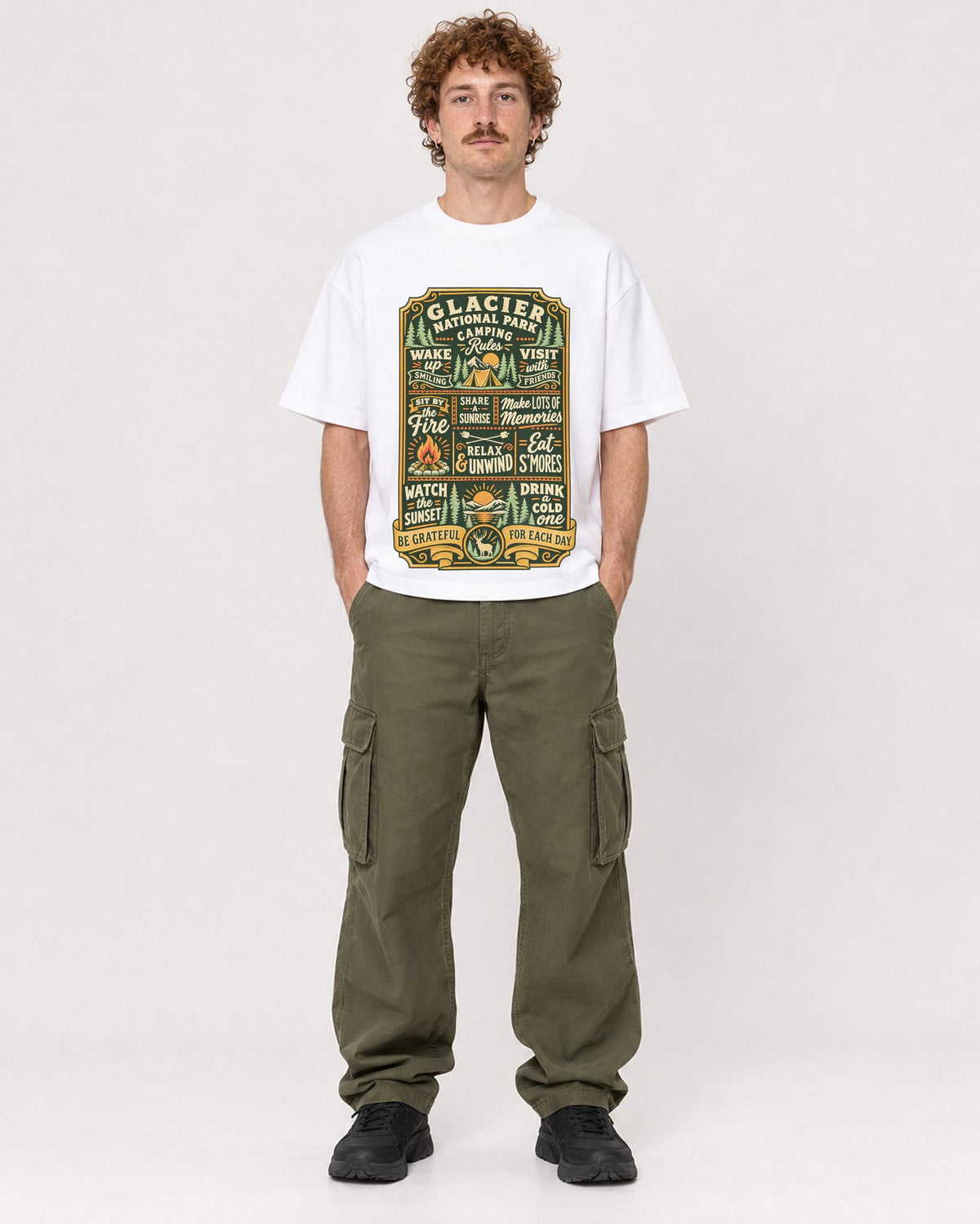 Mockup Boxy Heavyweight Tee White male full-body 09