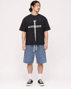 Mockup Boxy Heavyweight Tee Black male full-body 43
