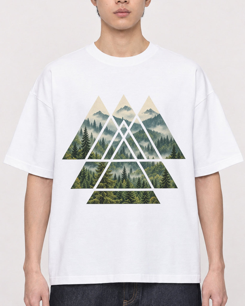 Mockup Boxy Heavyweight Tee White male close-up 01