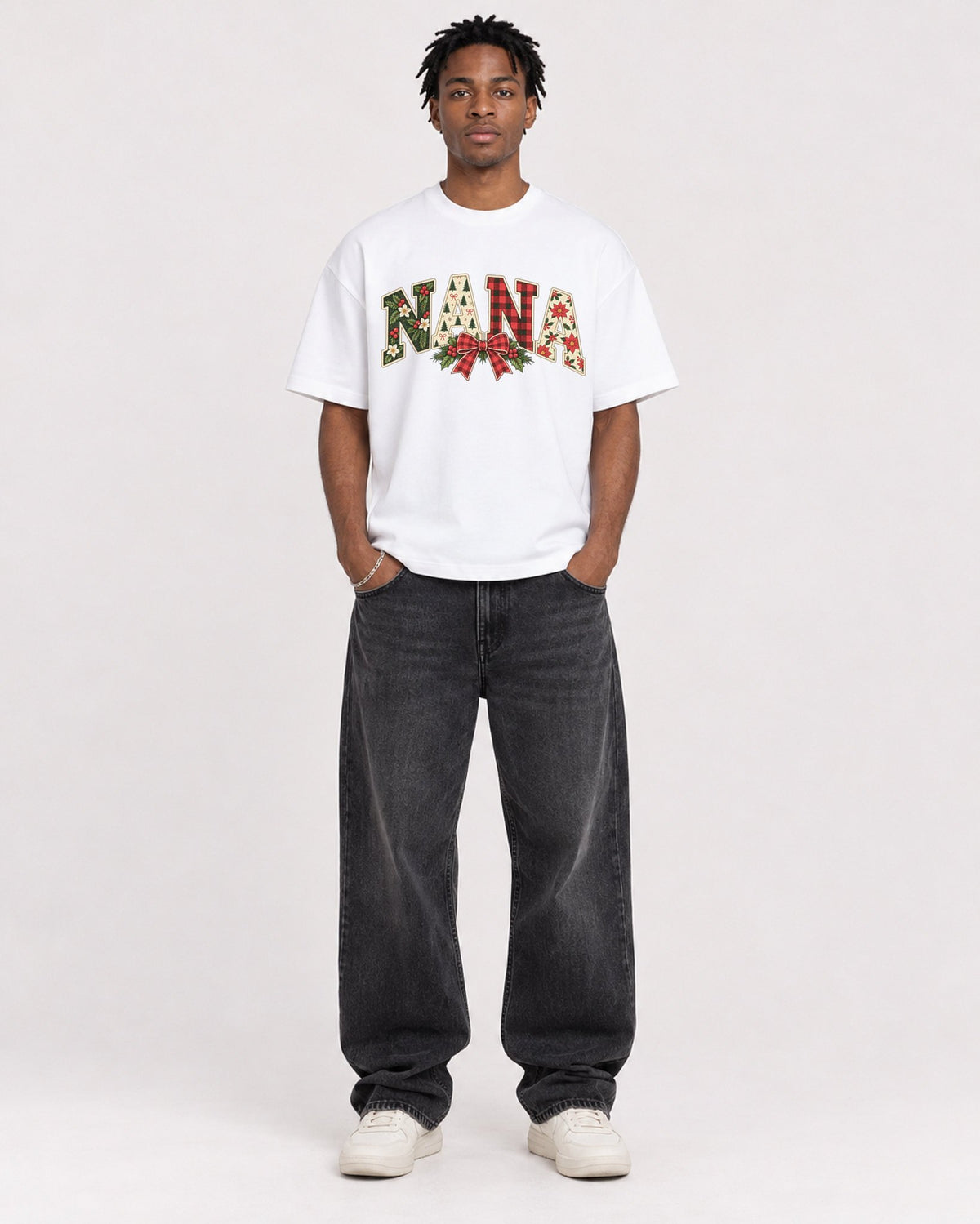 Mockup Boxy Heavyweight Tee White male full-body 05