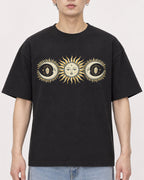 Mockup Boxy Heavyweight Tee Black male close-up 01
