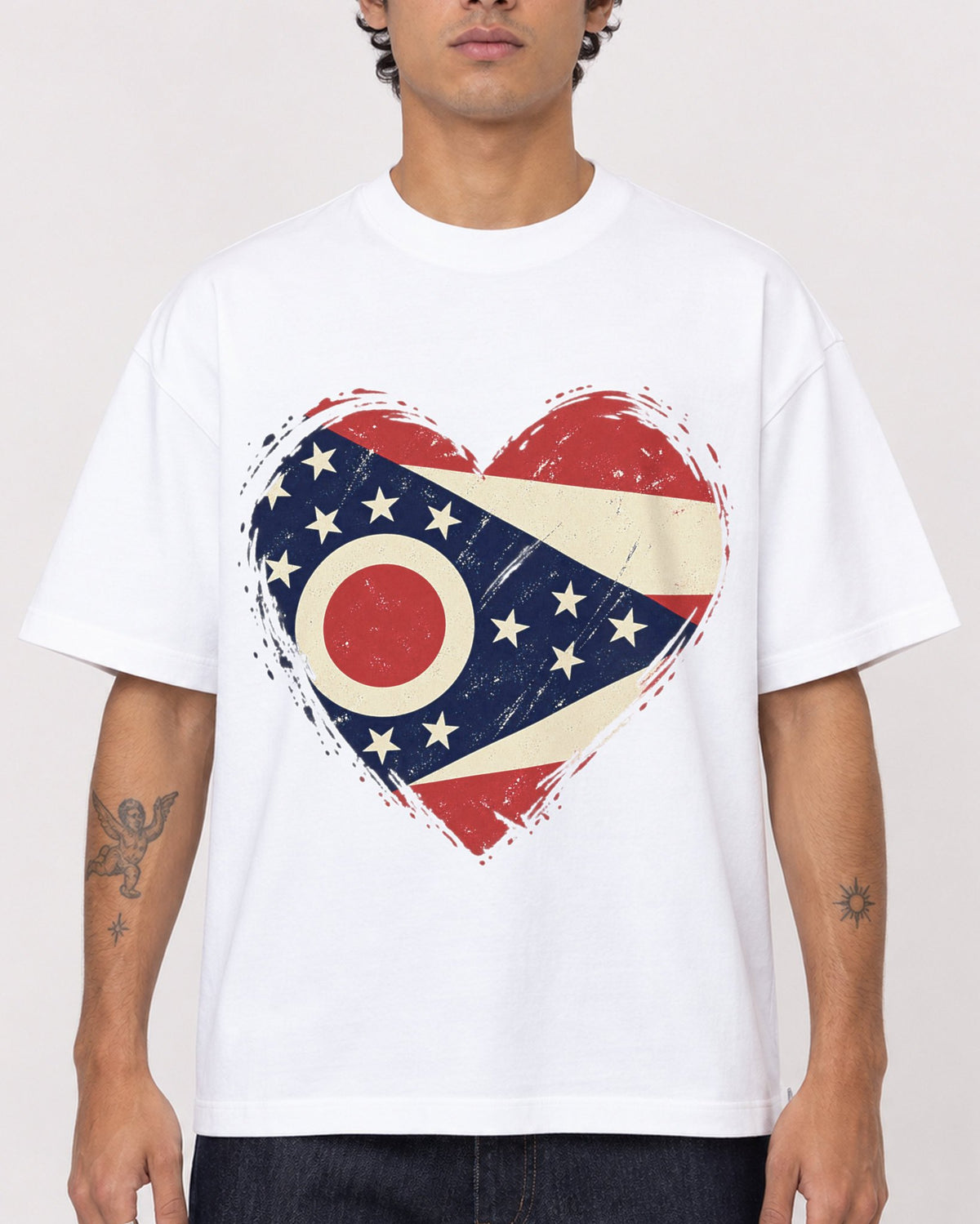 Mockup Boxy Heavyweight Tee White male close-up 06