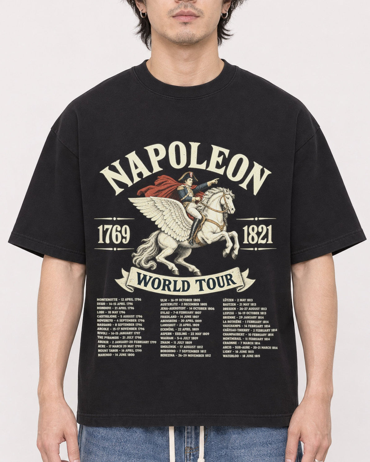 Mockup Boxy Heavyweight Tee Black male close-up 03